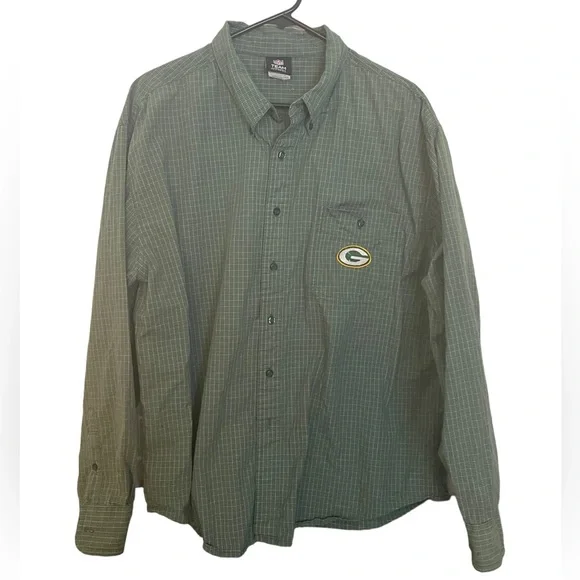 green bay packers men's dress shirt Green Plaid Square Neck Slip Mini Dress main image 1